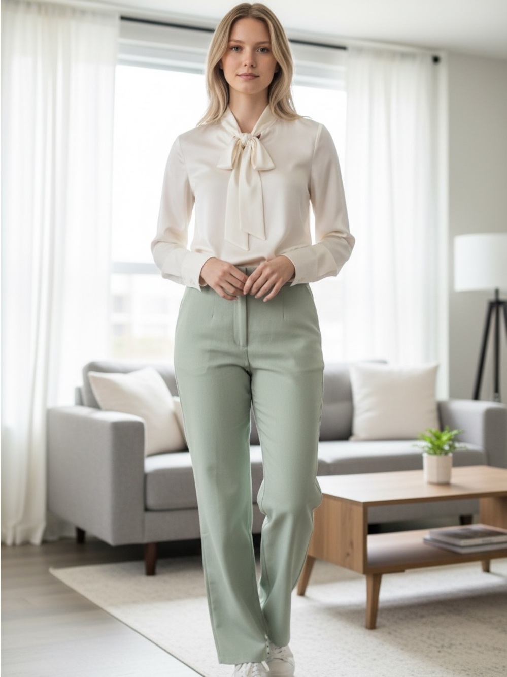 Dynamite Mint Green High Rise Trousers